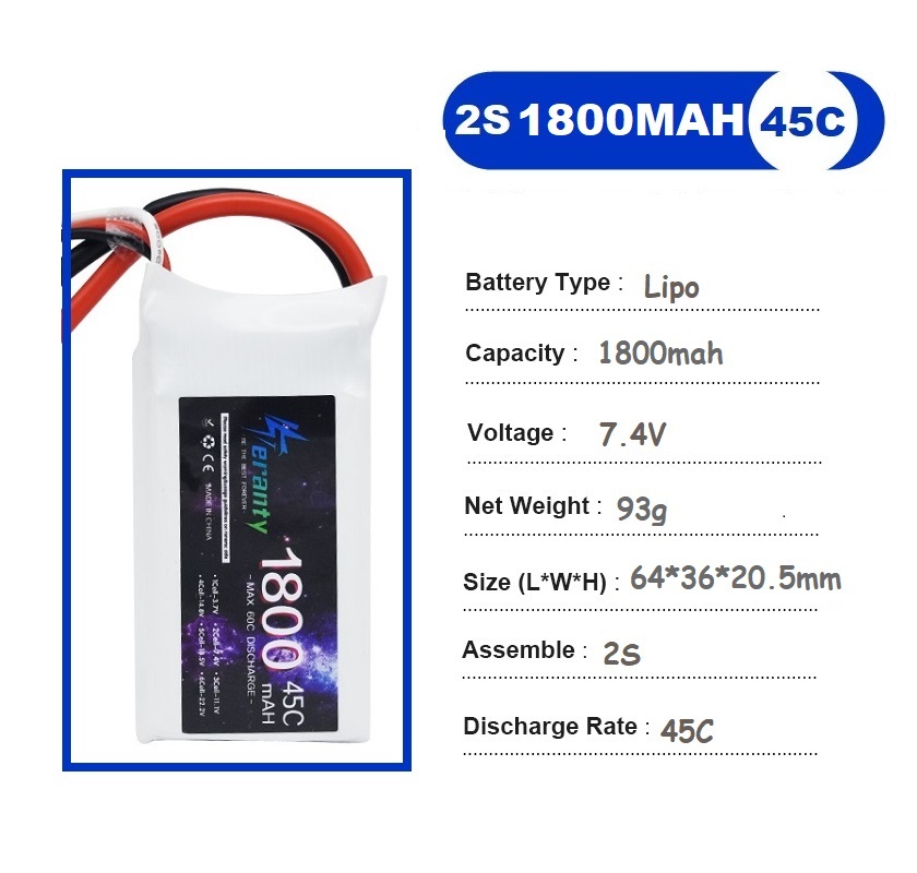 2PCS 7.4V Lipo 2S Battery 1500 - Drone Rc Leading review and price
